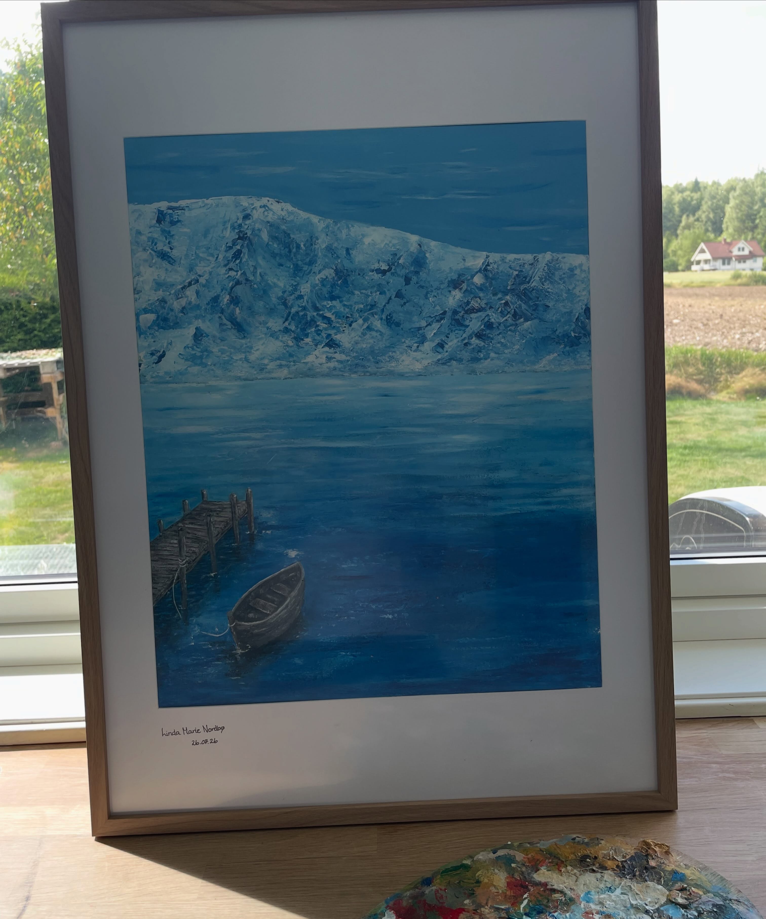 Det solgte fjellmotivet ferdig innrammet